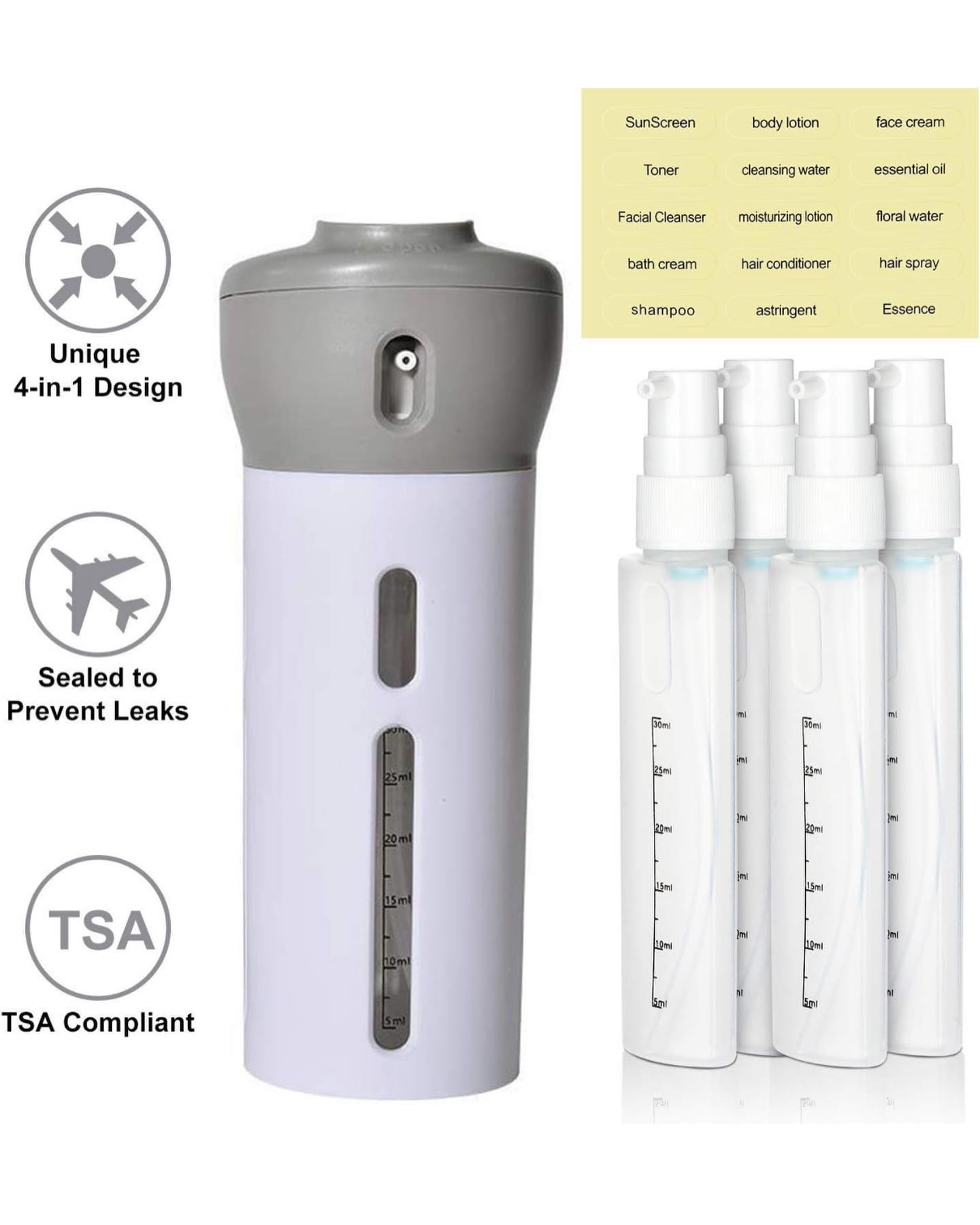4 in 1 Travel Multi-Dispenser (Pack of 2)