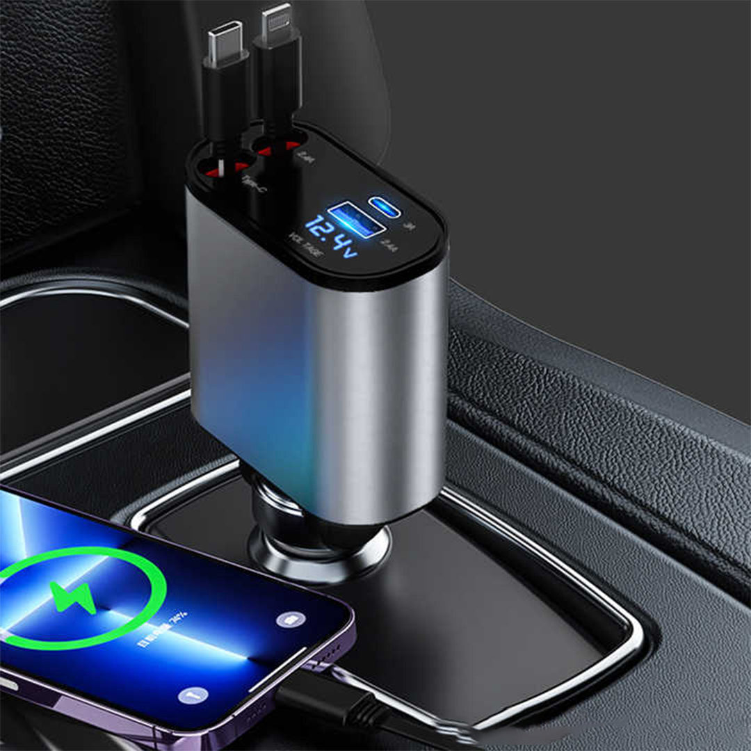 4 in 1 Super Fast Car Charger (Pack of 2)