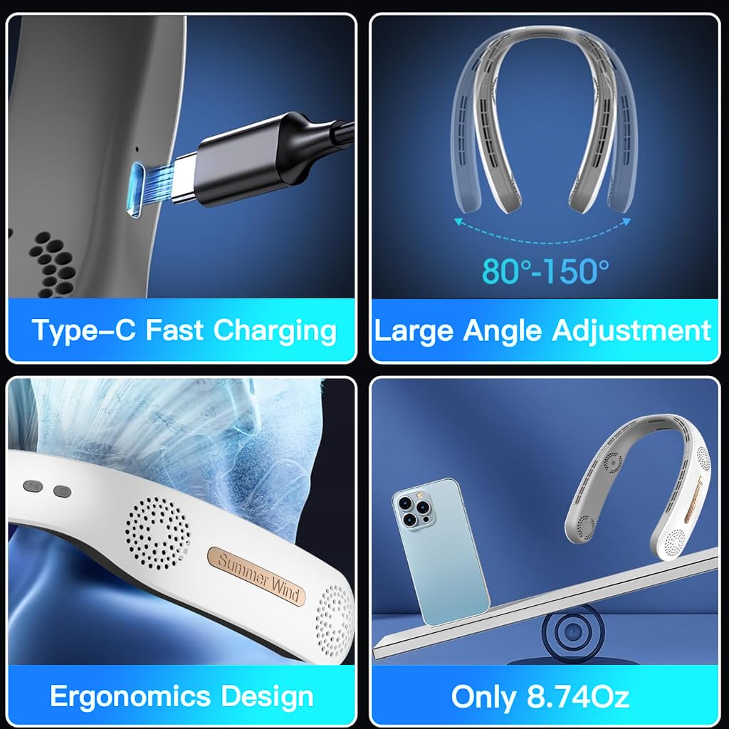 Advance Rechargeable Neck Fan (Pack of 2)