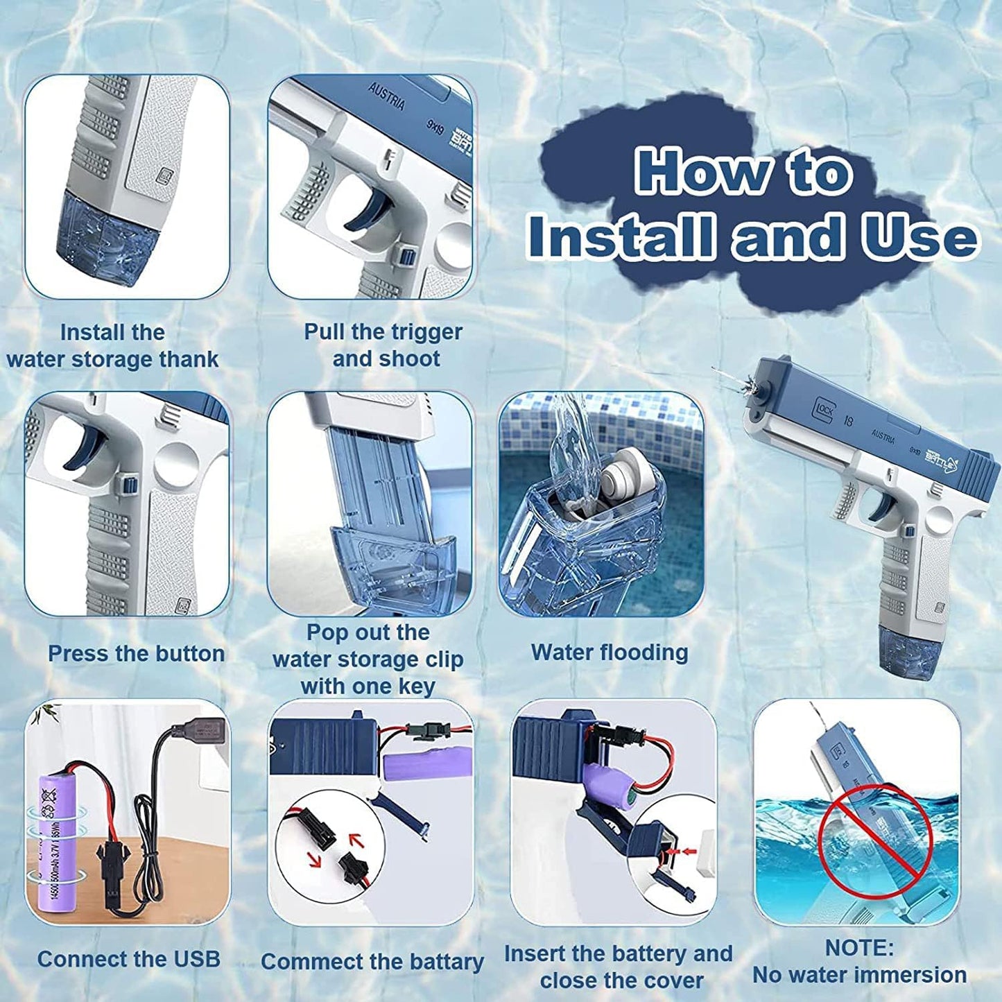 Glock Water Gun (Pack of 2)