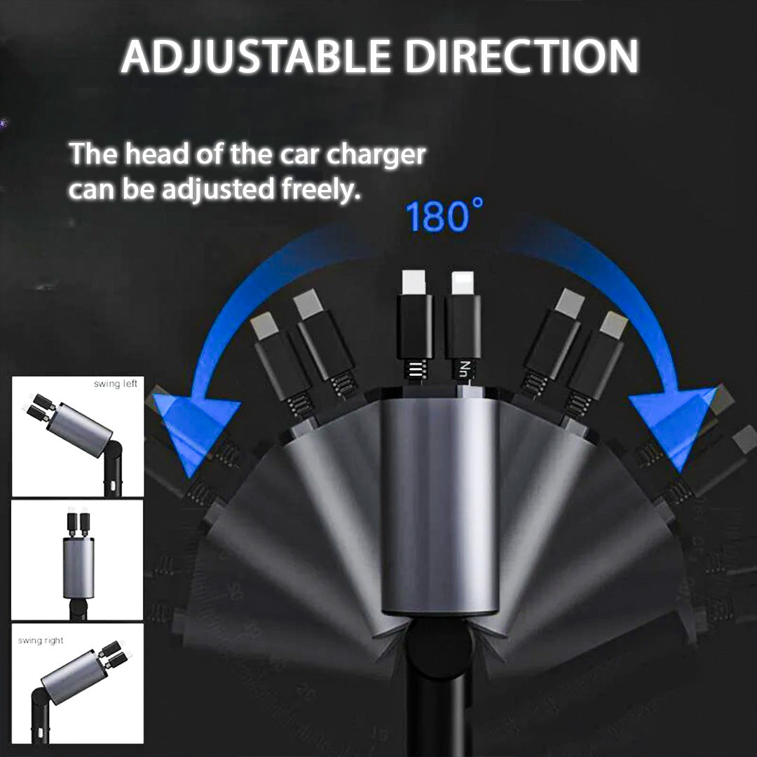 4 in 1 Super Fast Car Charger (Pack of 2)
