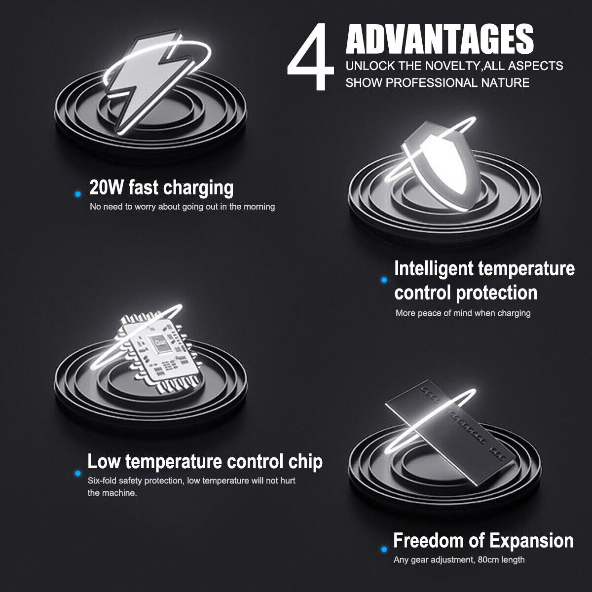 4 in 1 Super Fast Car Charger (Pack of 2)